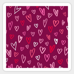 Valentine's pink love hearts doodle Sticker